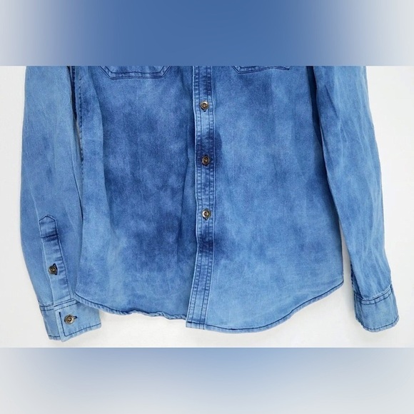 Airwalk Denim Button Up Collar Shirt Long Sleeves Faded Blue Men’s M Y2K EUC - Picture 3 of 7